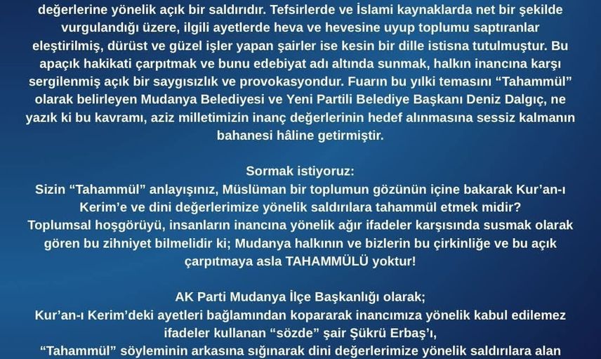 şuara suresi yorumu tartışma yarattı: mudanya fuarında siyaset ve edebiyat gerilimi