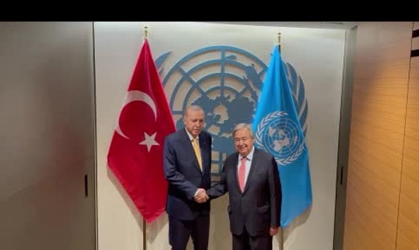 Erdoğan, Guterres ile New York'ta görüş alışverişinde bulundu