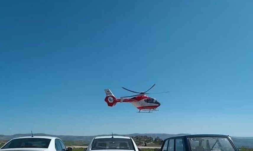 Beypazarı'nda müdahale edilen kalp krizi vakası Ankara'ya helikopterle taşındı