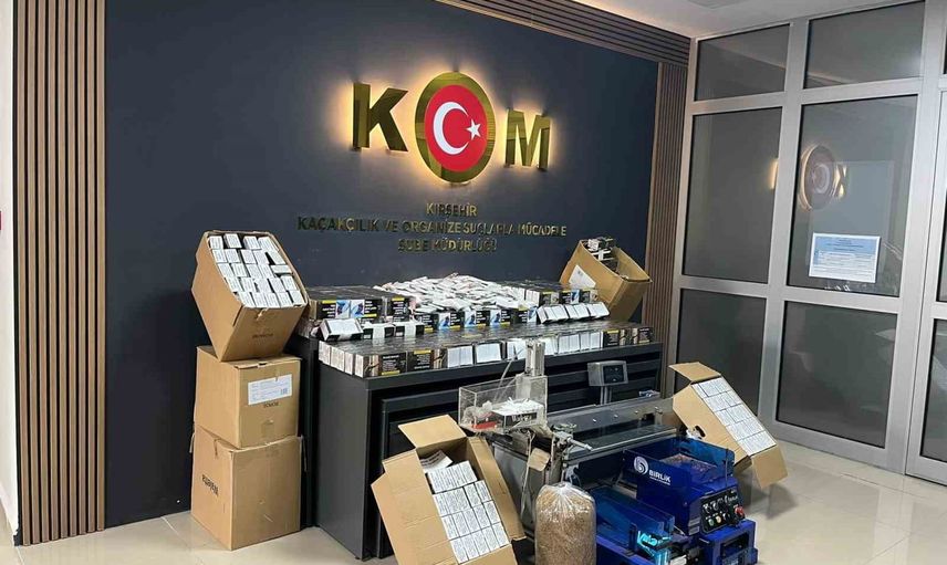 Kırşehir'de kaçak makaron ağı çökertildi: makineler ve yüz binlerce boş makaron ele geçirildi