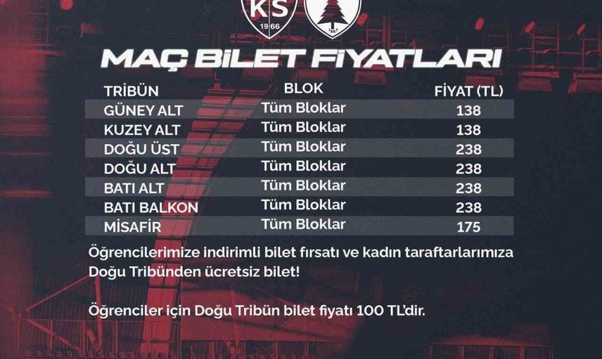 Kayserispor-Muğlaspor maçı için bilet ücretleri ve satış saati açıklandı