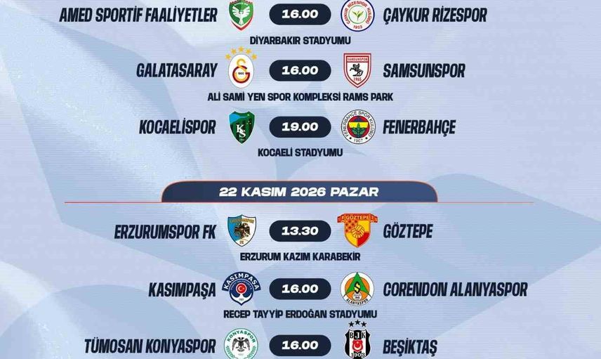 Trendyol Süper Lig'de 7-16. haftaların programı ve derbi tarihleri ilan edildi
