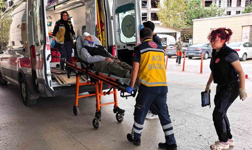 Yaşlı çiftin bulunduğu otomobil Paşaören'de şarampole uçtu