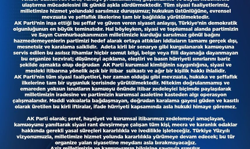 AK Parti Kayseri'den sosyal medya paylaşımlarına hukuki tepki