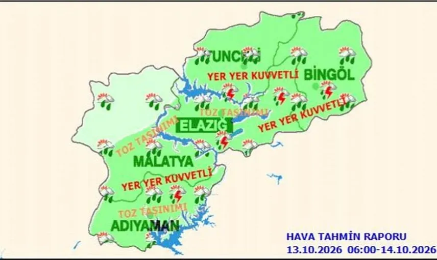 Doğu illerinde beklenen yağış: Elazığ için dikkat çağrısı