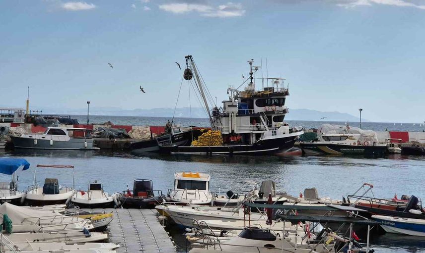 Poyraz yüzünden Tekirdağ açıklarında gemi kuyruğu oluştu