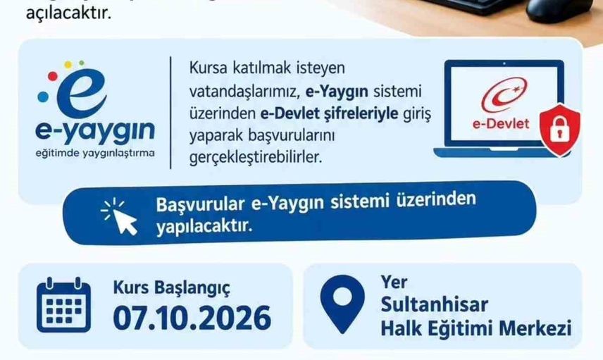Sultanhisar'da dijital beceri adımı: bilgisayar operatörlüğü kursu başlıyor
