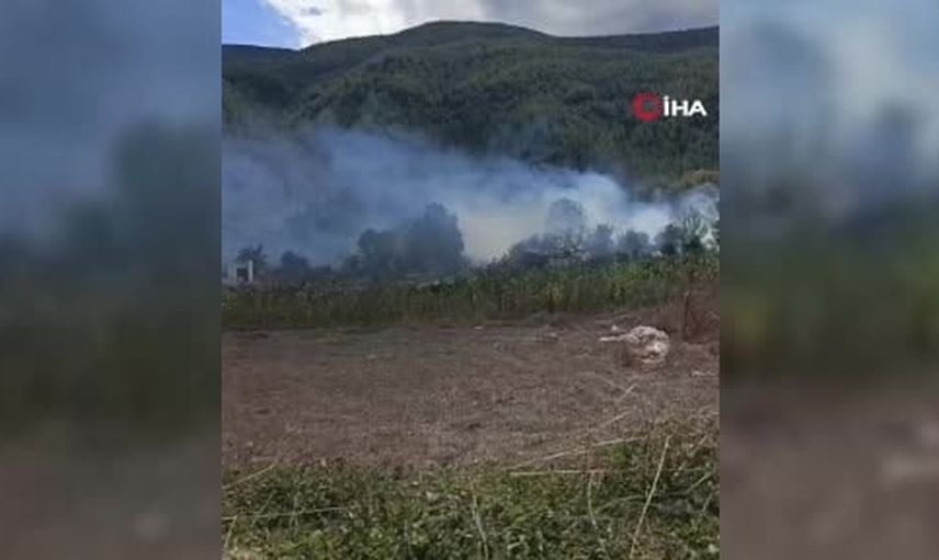 Safranbolu'da ot yangını ahşap barakayı küle çevirdi, mahalle zarar görmedi