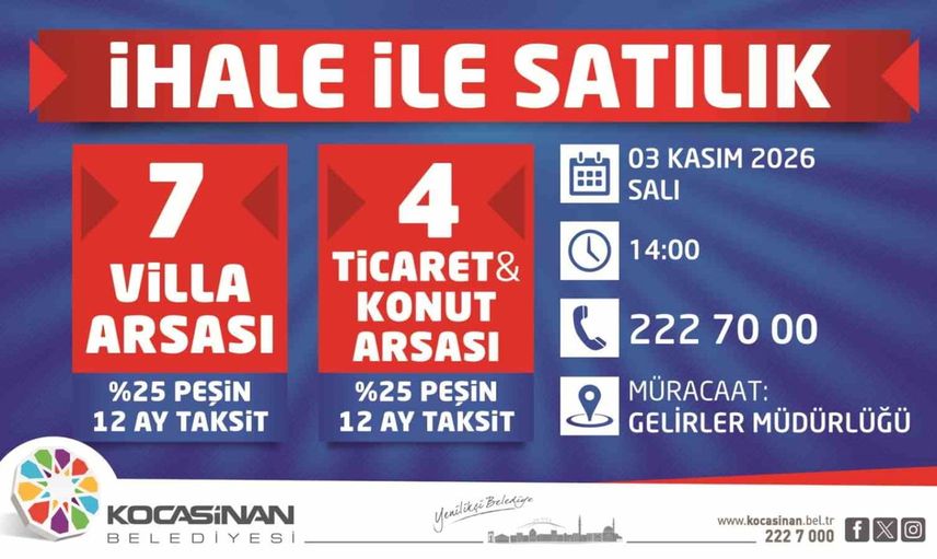 Kocasinan'da yatırım rüzgârı: 11 arsa uygun ödeme ile satışta