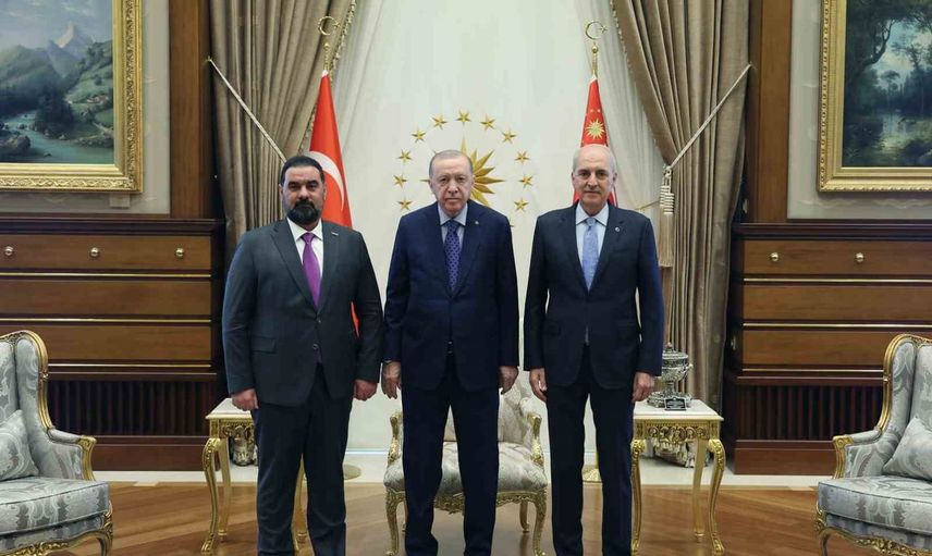 Erdoğan ile Irak meclis başkanı Heybet Halbusi'nin görüşmesi külliyede gerçekleşti