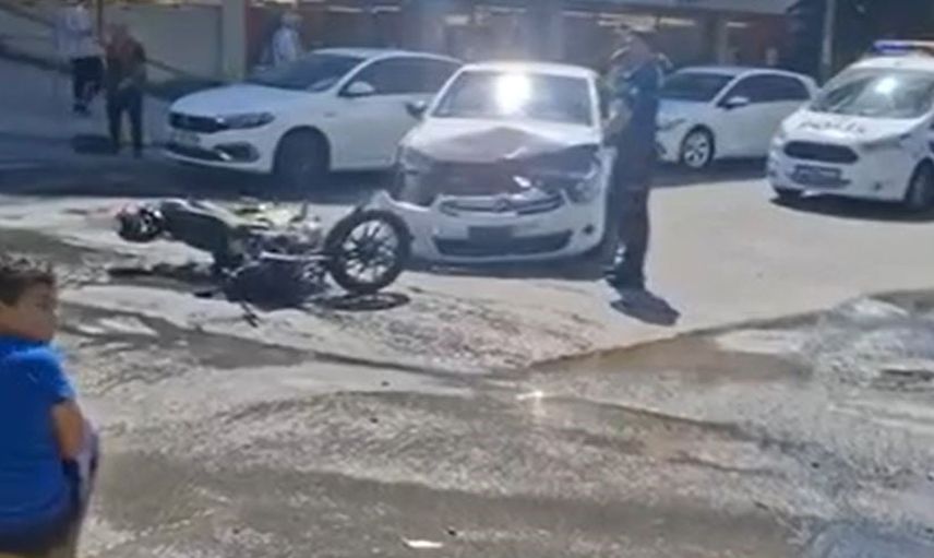Görüntüler ortaya çıktı: Küçükçekmece'de motosikletli yaralandı
