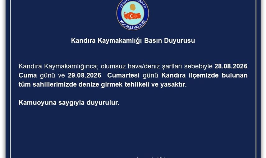 Kandıra'da sahillere girişler iki gün boyunca durduruldu