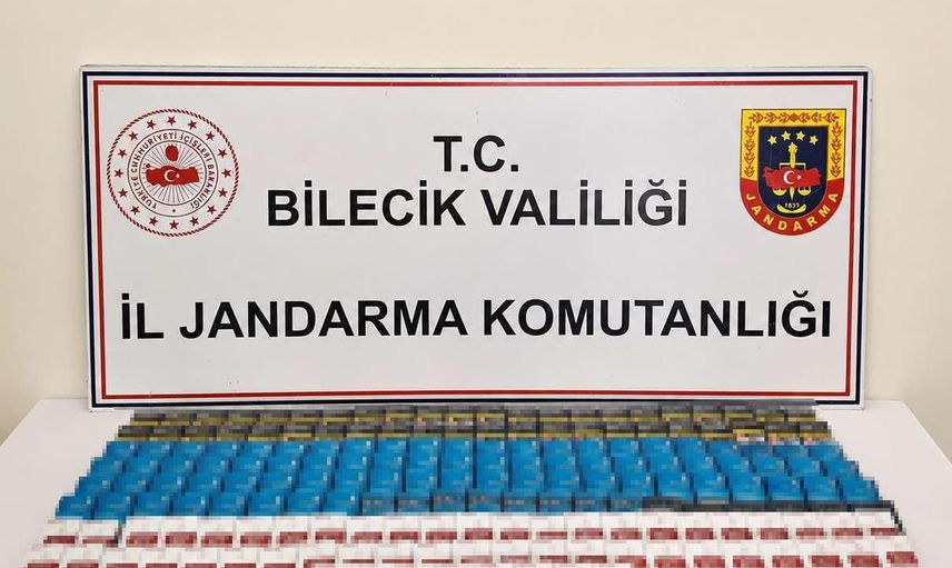 Pazaryeri'nde tütün satışı baskını: jandarma 4 bin 20 sigara ve 100 makaron buldu