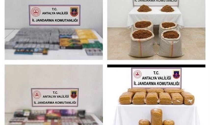 Antalya'da geniş çaplı kaçak tütün ve mamul operasyonu