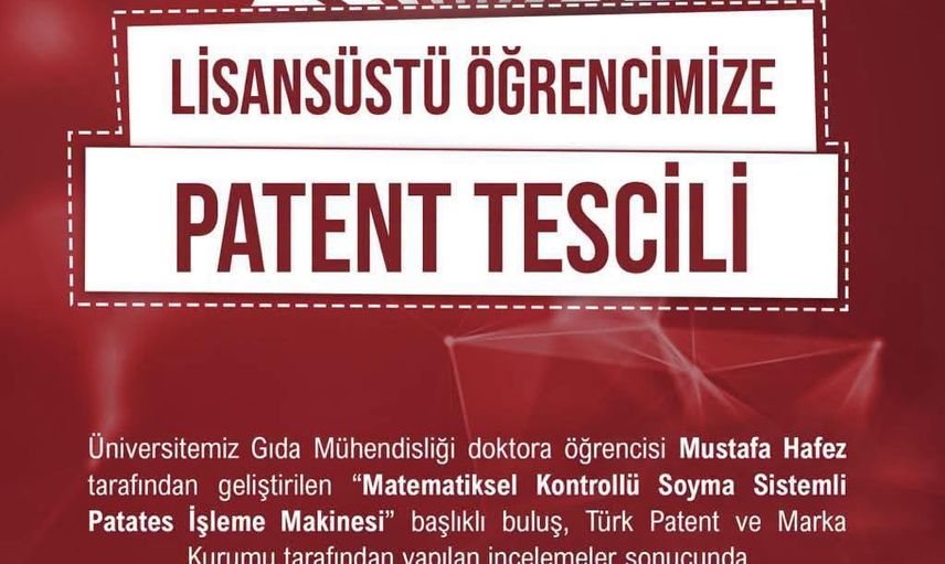 Üniversiteden endüstriye geçen matematik kontrollü patates soyma makinesi