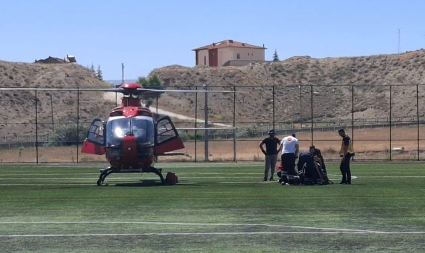 Darende'de acil müdahale sonrası 58 yaşındaki hasta hava ambulansıyla Malatya'ya götürüldü