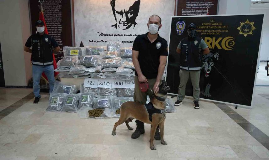 Hamzabeyli'de x-ray taramasında tır dorsesinden 121 kilo 900 gram skunk ele geçirildi