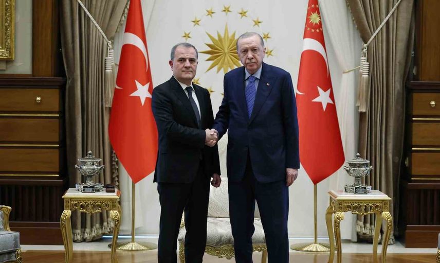Erdoğan ve Bayramov Cumhurbaşkanlığı Külliyesi'nde zirve sonrası ikili görüşme yaptı