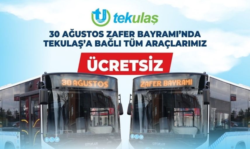 Tekirdağ'da zafer coşkusuna ücretsiz ulaşım