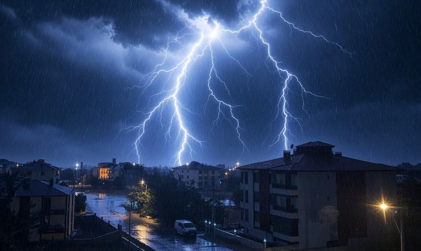 geceyi aydınlatan şimşekler erzincan semalarını büyüledi