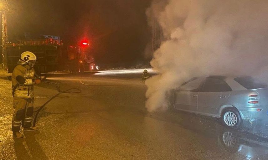 Payas'ta motorda çıkan yangın itfaiyenin hızlı müdahalesiyle kontrol altına alındı