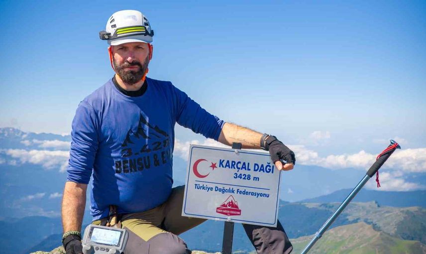 Karçal Dağı'nın 3 bin 428 metrelik zirvesi dronla ayrıntılı şekilde görüntülendi