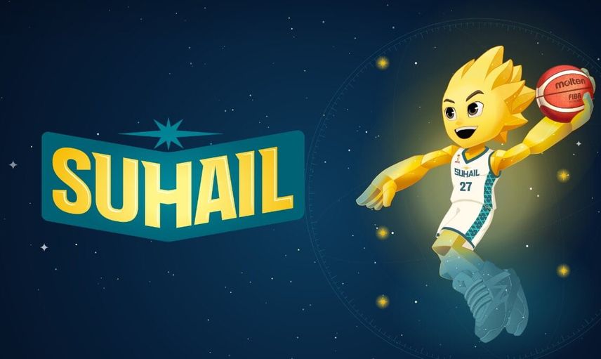 Suhail 2027 FIBA dünya kupası'nın maskotu olarak Doha'da tanıtıldı
