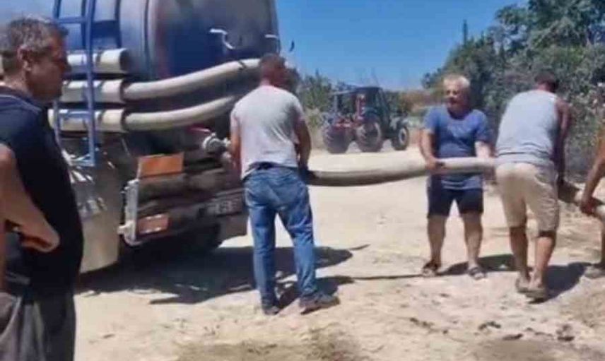 Enez'de Çalılık Yangını Vidanjörün Kanalizasyon Suyu ile Söndürüldü