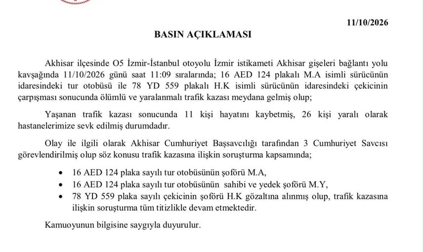 Manisa'daki ölümcül otobüs kazasında soruşturmada üç gözaltı