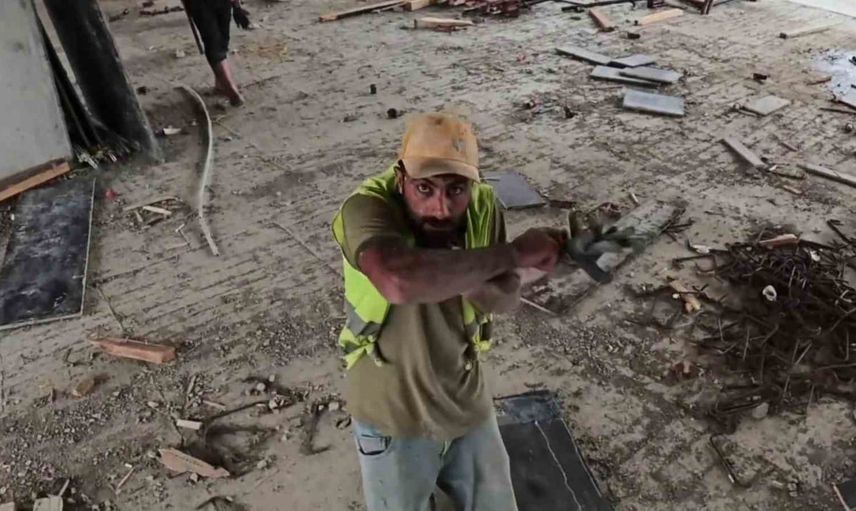 Palandöken'de dron sürprizi: işçi kısa süreli panik yaşadı, arkadaşları güldü