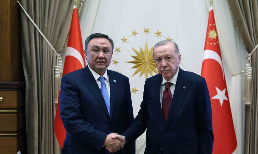 Cumhurbaşkanlığı külliyesinde resmi kabul: Erdoğan ve Türk Devletleri Teşkilatı genel sekreteri buluştu