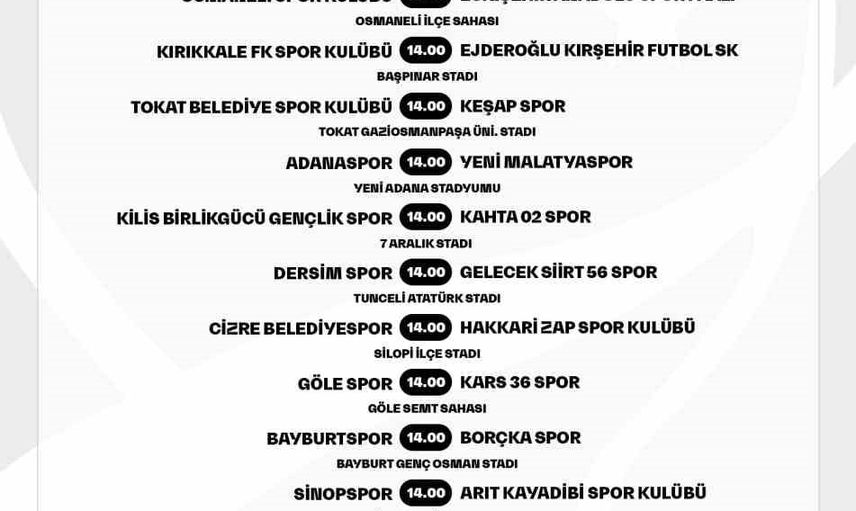 Ziraat Türkiye Kupası'nda 15-17 eylül maç takvimi ve eşleşmeler