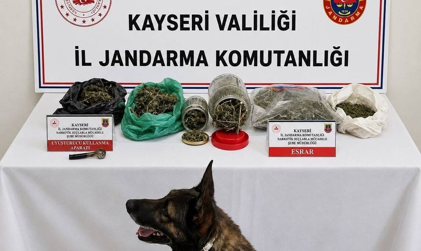 Yahyalı'de jandarmadan düzenlenen operasyonda bin 200 gram uyuşturucu ve silah ele geçirildi