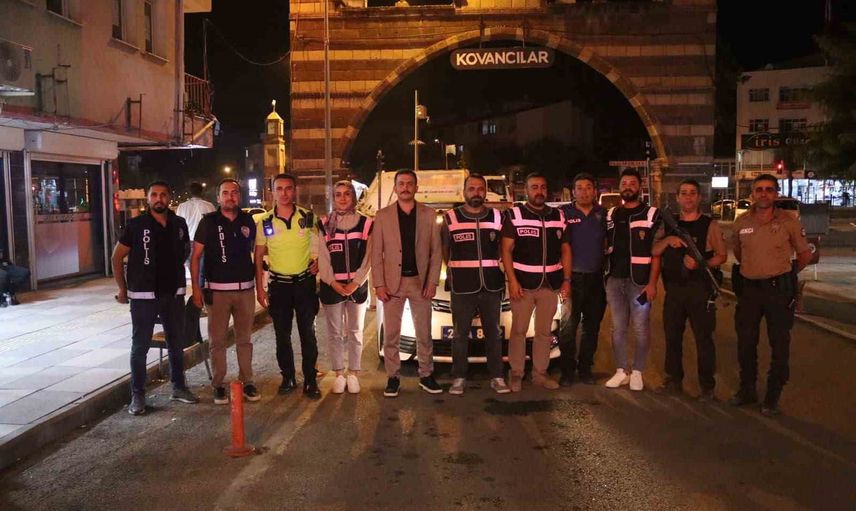 Kovancılar'da gece huzuru için geniş çaplı polis uygulaması
