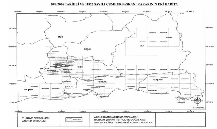 Şırnak'ta enerji yatırımı hızlanıyor: TPAO'ya acele kamulaştırma yetkisi verildi