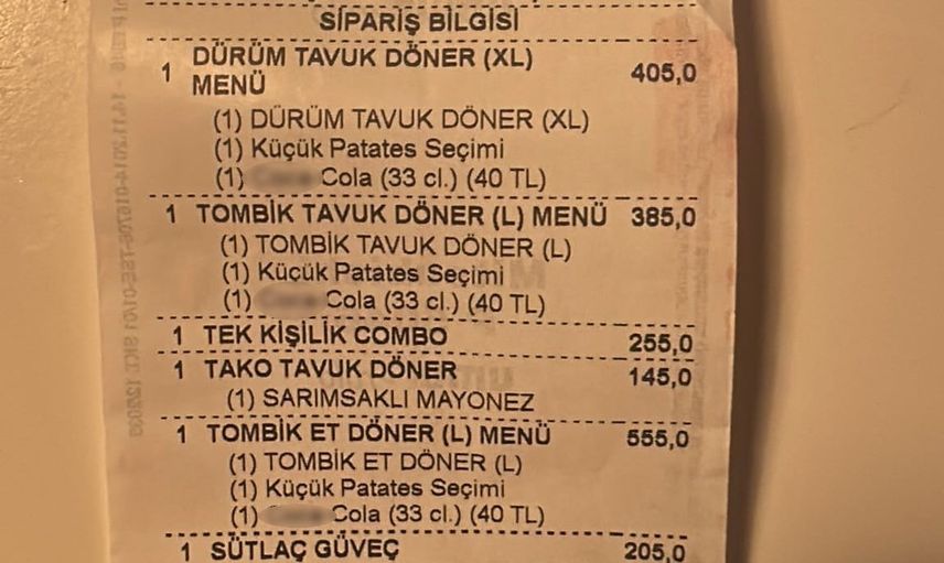 Eskişehir'de dönercide üç kişilik grup yemek sonrası 1.950 TL'lik hesabı ödemeden kaçtı