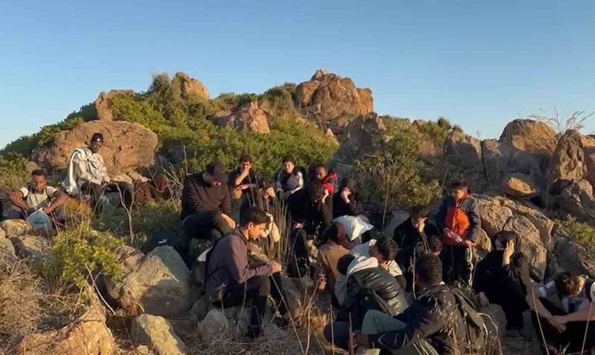 Bodrum'da kara gözetiminde yakalanan 34 düzensiz göçmenin 11'i çocuk