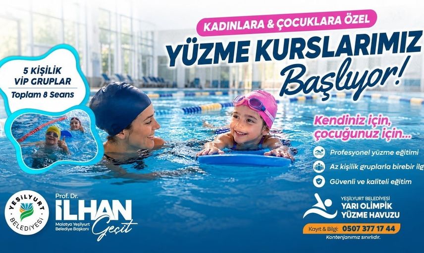 Küçük gruplarla büyük adımlar: Yeşilyurt'ta yüzme eğitimi başlıyor