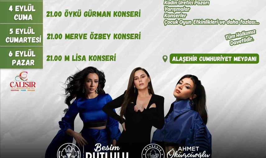 Alaşehir'de sultaniye üzümü ve konserler festivalde buluşuyor
