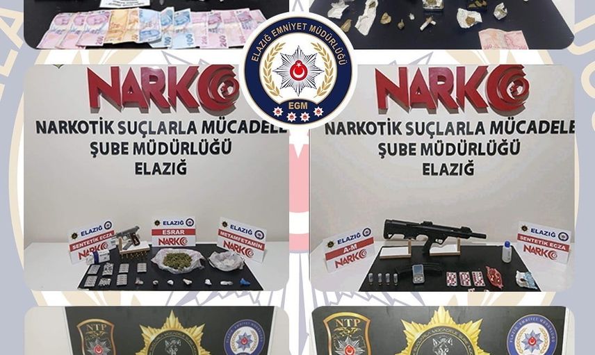 Elazığ’da 20 günlük operasyonda 8 kişi uyuşturucu ticaretinden tutuklandı