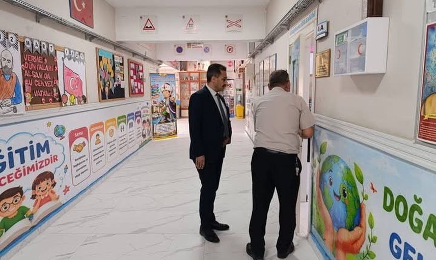 Bolvadin'de okulları tek tek inceleyen Mehmet Ali Keleş çalışmalarını yoğunlaştırdı