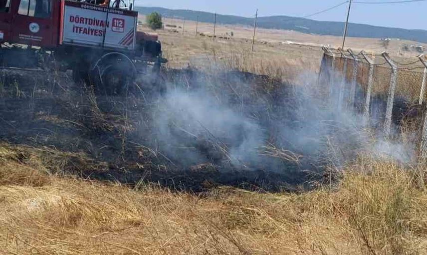 Dörtdivan’da hızlı müdahale sayesinde anız yangını kontrol altına alındı