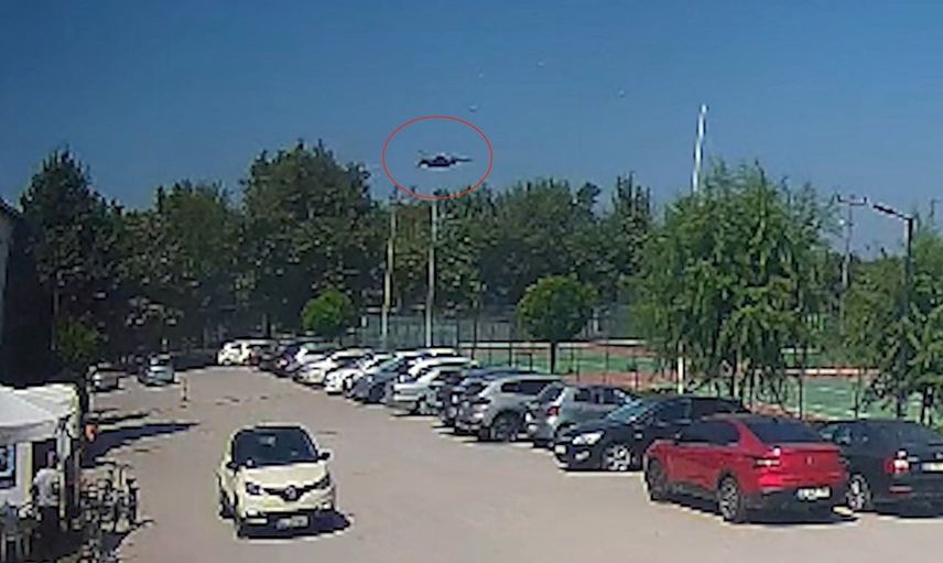 Yalova semalarında eğitim uçuşu sırasında F-16'nın düşüşü işyeri kamerasında
