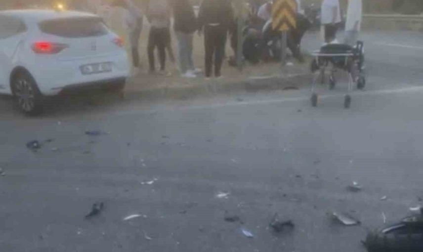 Sarıcaali kavşağında çarpışma: motosiklet sürücüsü ağır yaralandı