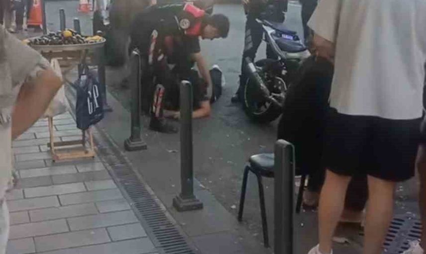Sarıyer'de plakasını gizleyen motosiklet sürücüsü kaçamadı, polis memuru yaralandı
