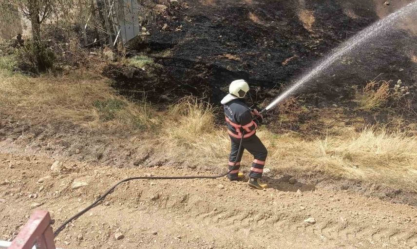 Yapraklı-Çankırı karayolunda kuru ot alevleri itfaiyeyi alarma geçirdi