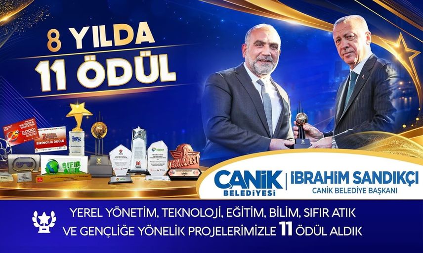 canik belediyesi 8 yılda 11 ödülle dikkat çekti