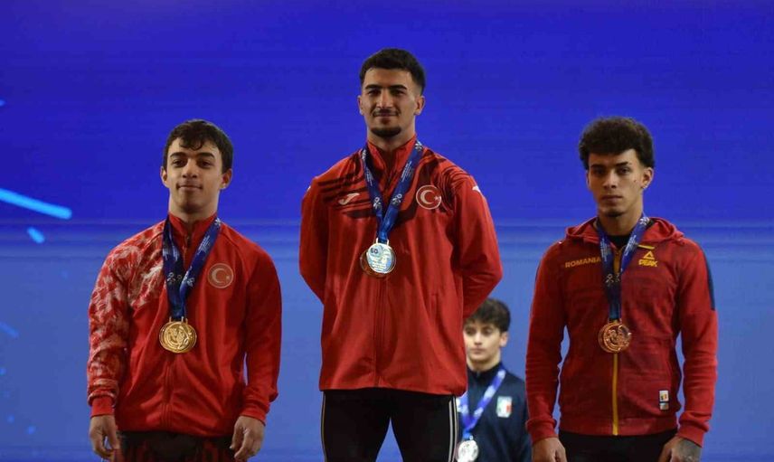 Barü'lü genç halterciler Durres'te beş madalyayla Avrupa'dan döndü