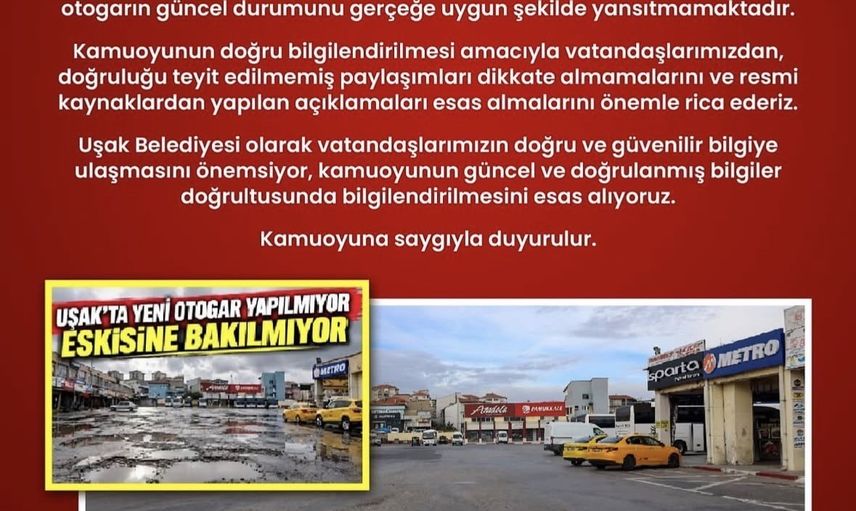 Uşak otogarındaki görüntüler yankı uyandırdı; belediyeden doğrulama çağrısı