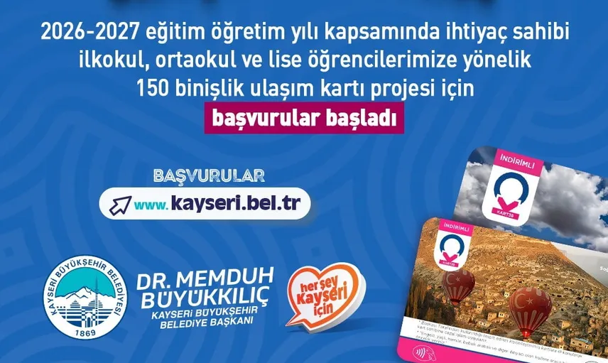 Büyükşehirden öğrencilere aylık 150 binişlik ulaşım desteği için başvurular açıldı